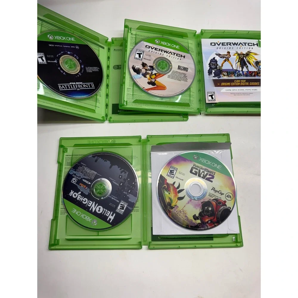 Xbox One Game Bundle Star Wars Battlefront II Overwatch Hello Neighbor PVZ GW2